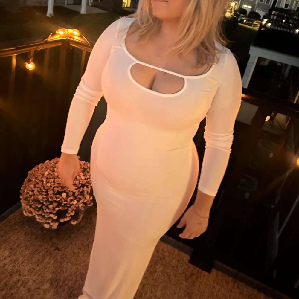 skims soft lounge white dress size L
